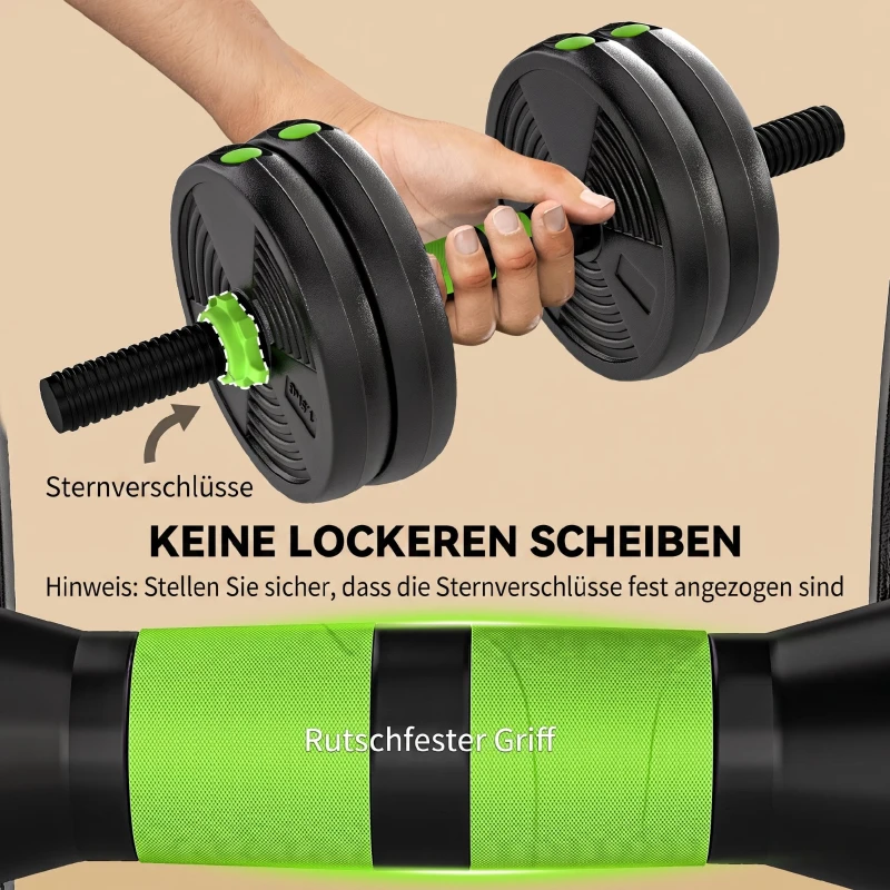 SPORTNOW Hantelset verstellbar 15 KG Kurzhantel Set Kurzhanteln Langhanteln Hanteln Set für Krafttraining