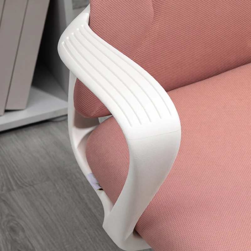 Vinsetto Scaun de birou ergonomic și tapițat, cu înălțime reglabilă și balansare, 62x56x110-119,5 cm, roz