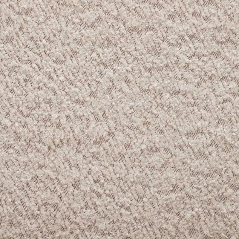 HOMCOM Puf Sofá Redondo en Chenilla, Asiento Grande, 2 Cojines, 1 Respaldo, 1 Cojín Cilíndrico, Carga 250kg, 130x130x82cm, Crema