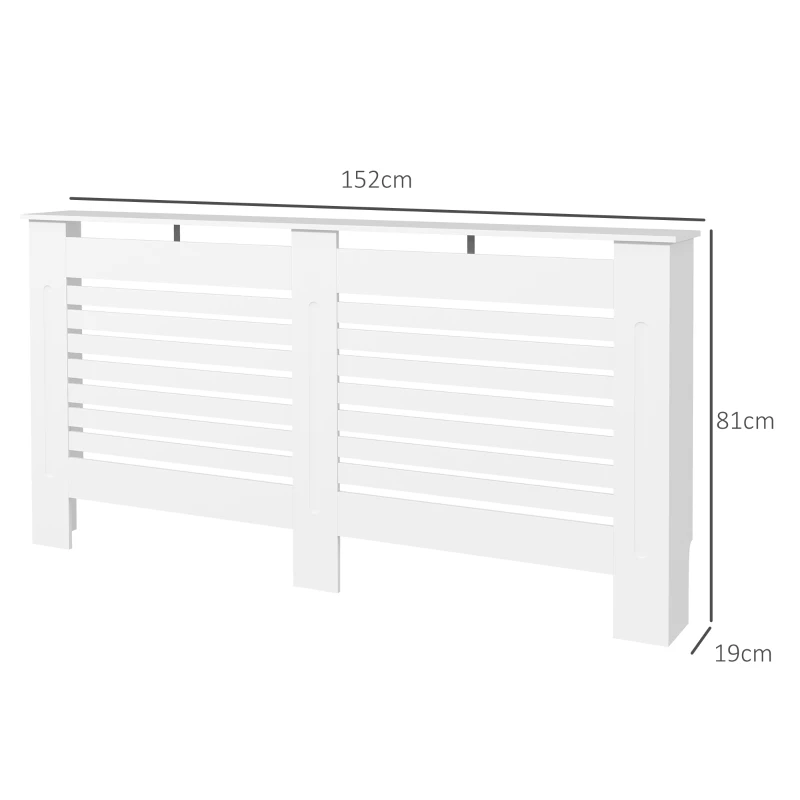 HOMCOM Acoperitor de Radiatoare cu Raft Portaoggetti, din Lemn, 152x19x81 cm, Alb