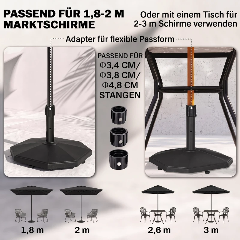 Outsunny parasolvoet 22 kg tuinparapluvoet cementvulling