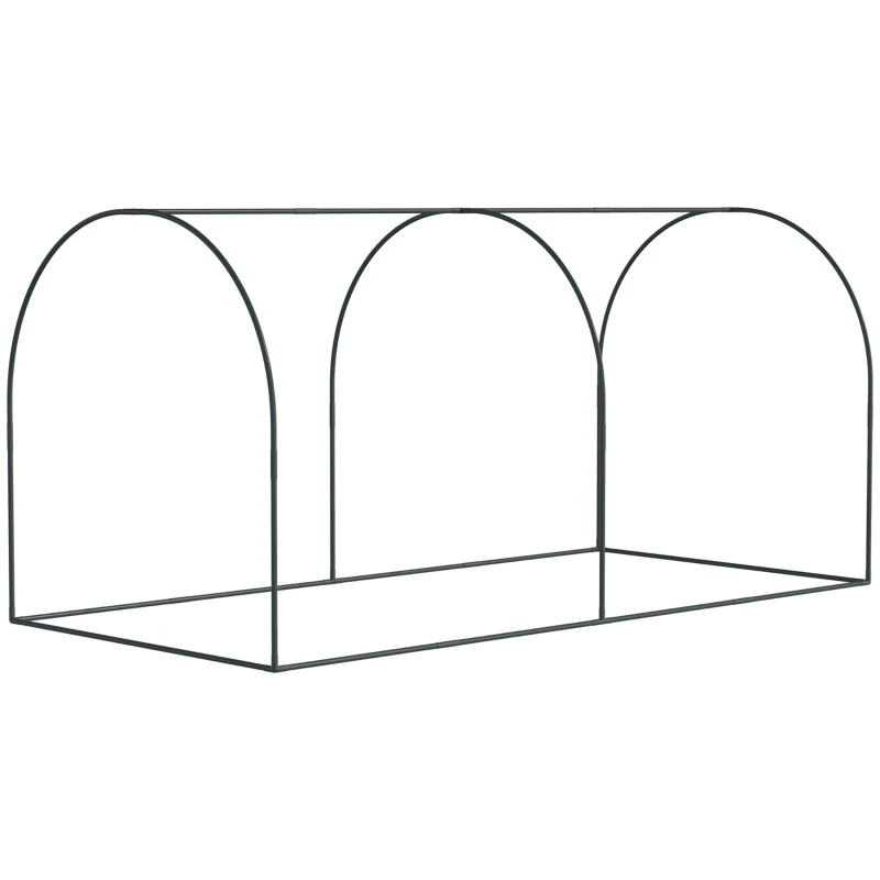 Outsunny 2,49 x 1,2m Tuinnet, Plantenbeschermingstent met Deur, Winddicht Ongediertenet met Stalen Frame, Zwart