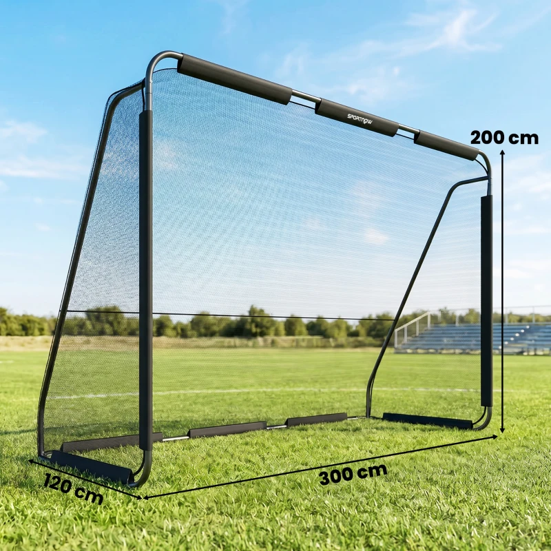 SPORTNOW Poartă de Fotbal 3x2 m, cu Plasă Rezistentă și Cadru Metalic Stabil, Negru