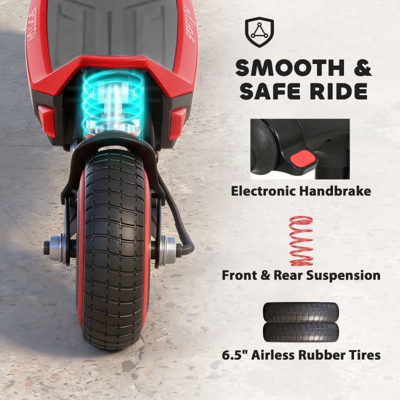 SPORTNOW Electric Scooter for Kids, Foldable E Scooter for Age Age 6+ with LED Display, RGB lights, Up to 16km/h, Red