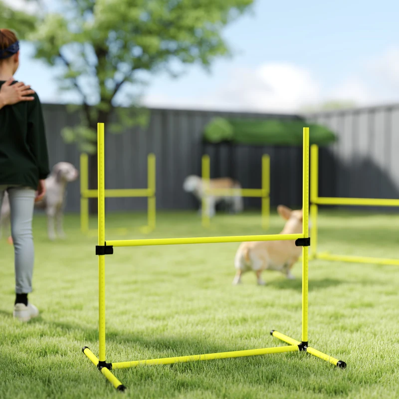 PawHut Agility sport pour chiens set de 4 obstacles professionnels avec système de maintien au sol sac transport fourni