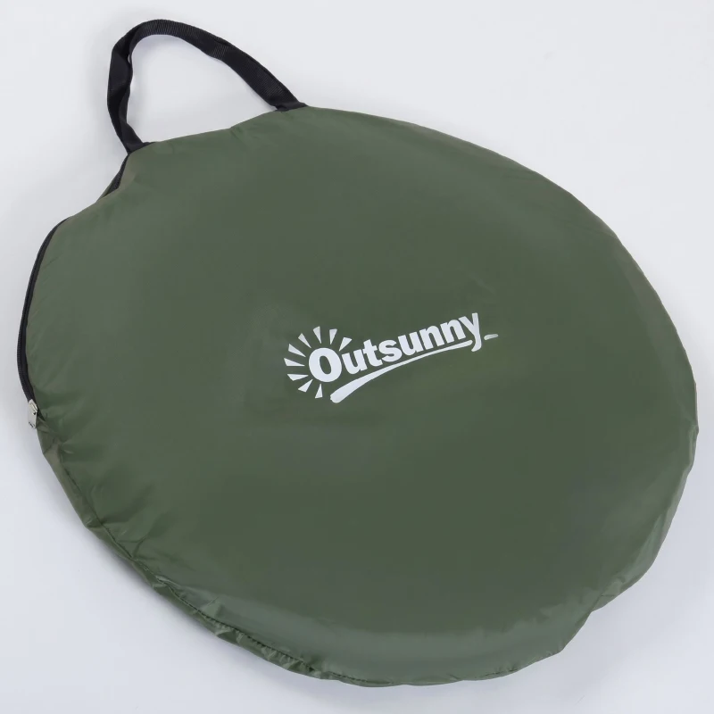 Outsunny Cort de Duș Pop Up Impermeabil din Poliester și Plastic, 100x100x185 cm, Verde Militar