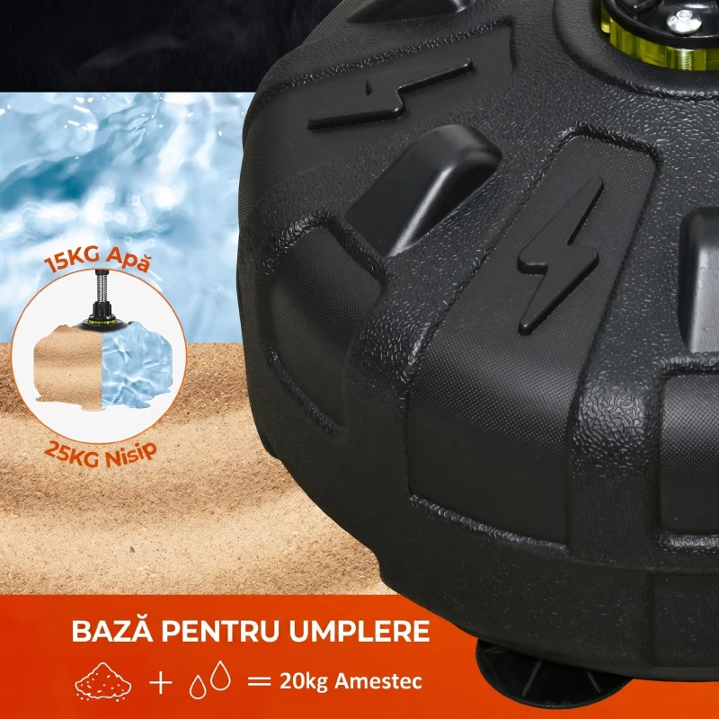 SPORTNOW Punching Ball de Podea cu Bază Reumplută și Ventuze, Înălțime Reglabilă 145-180 cm, Negru
