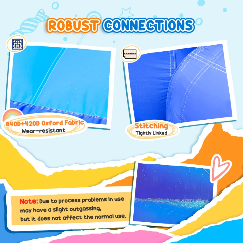 Outsunny Kids Bouncy Castle with Double Slides Pool Trampoline Climbing Wall w/ Blower