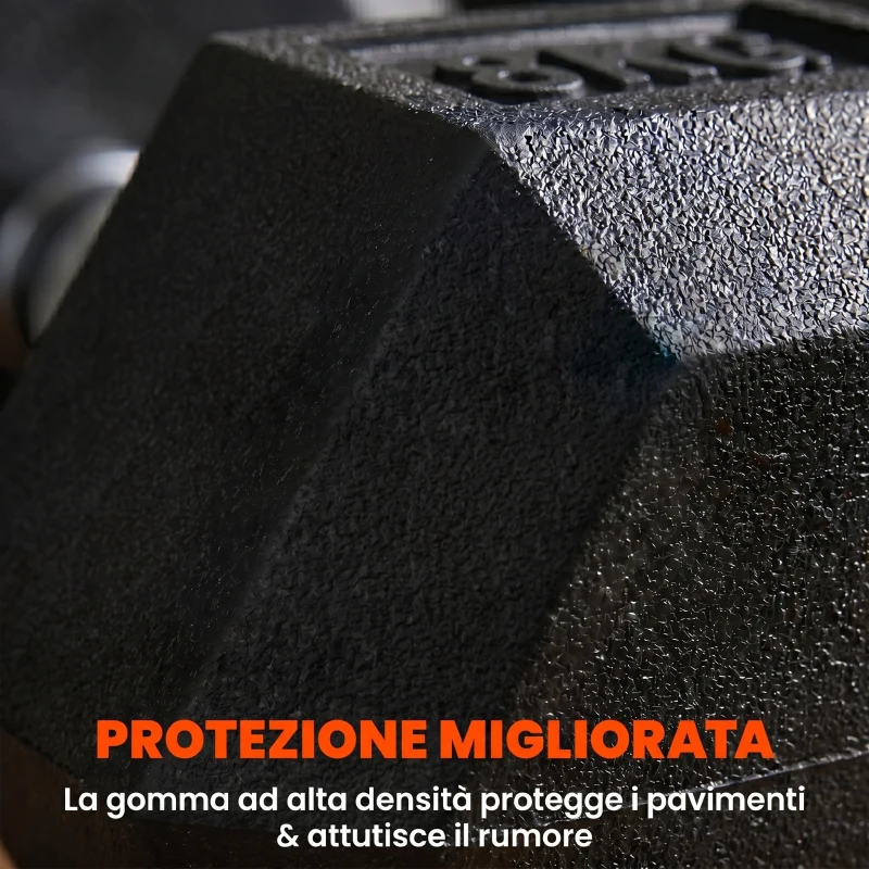 HOMCOM Set di Manubri Palestra, 2x8 kg, con Impugnatura Antiscivolo, Allenamento Forza Fitness Casa, Nero