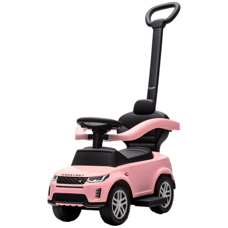 AIYAPLAY Correpasillos 2 en 1 para Niños de 18-36 Meses LAND ROVER DISCOVERY con Almacenaje Mango y Barandilla Extraíbles Rosa