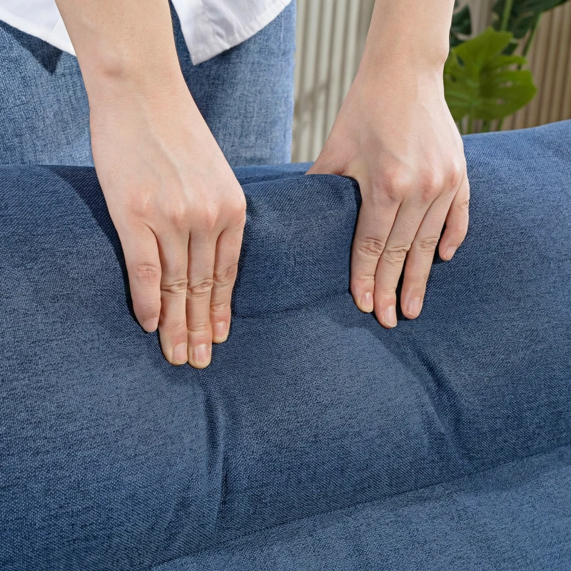 HOMCOM Sitzsack mit Bettfunktion, neigbare Lehne, klappbar, bis 120kg, 70 x 72 x 56 cm, Dunkelblau