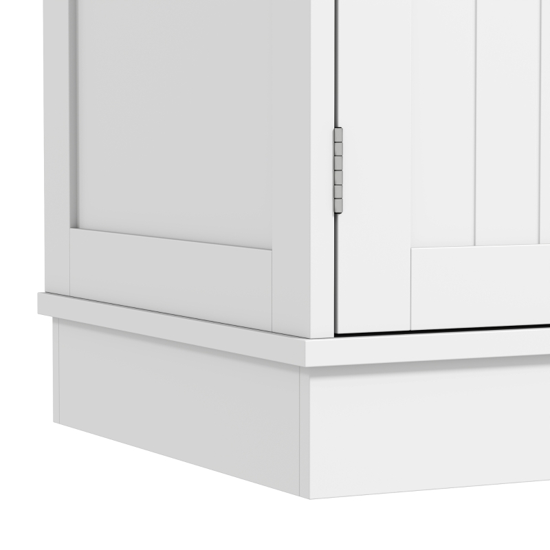 HOMCOM 173 cm Tall Kitchen Cupboard with Charging Station, Pantry Storage Cabinet with Adjustable Shelves and 5 Door Racks