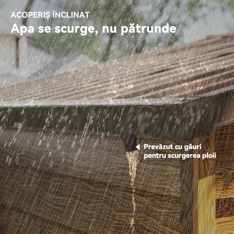 Outsunny Căsuță de Grădină Porta Unelte cu Uși Glisante și Părți cu Efect de Lemn, 2.3x1.5x2 m, Maro