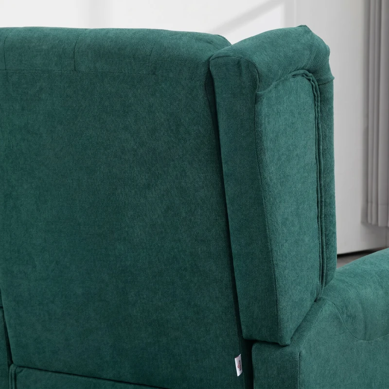 HOMCOM Fotoliu de Salon în Stil Francez cu Șezut Confortabil și Perne, din Poliester, 74x86x102 cm, Verde Închis