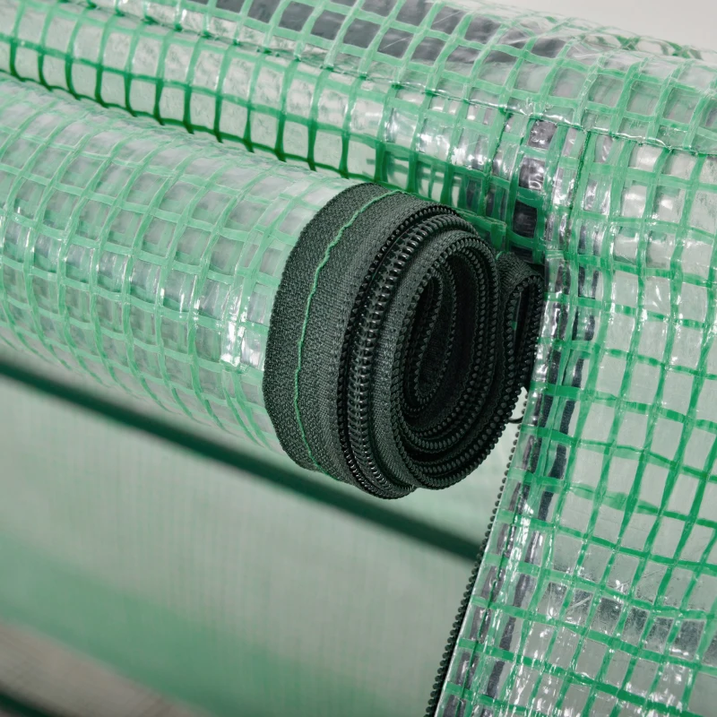 Outsunny Serra per Piante Orto con 2 Coperture in PE e PVC, Struttura in Acciaio - Verde 180x90x90cm