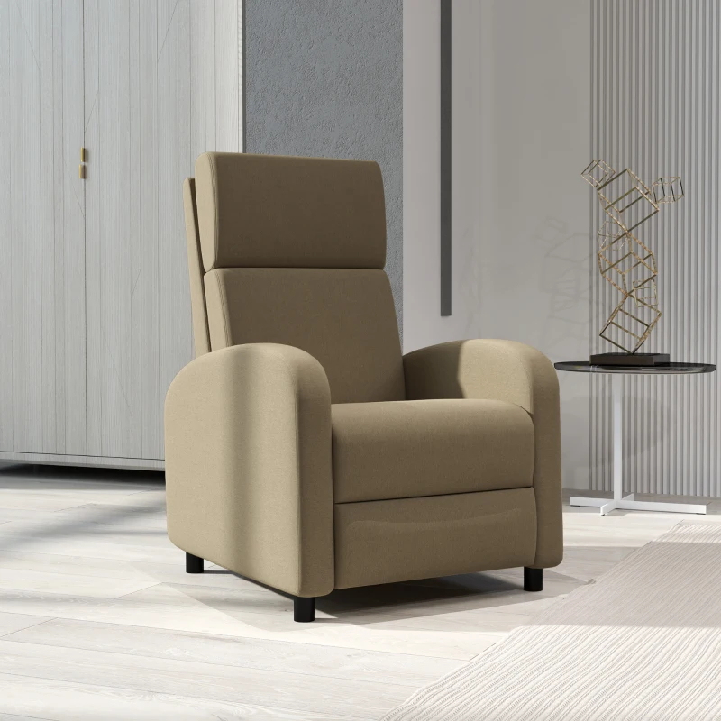 HOMCOM Fotoliu Relax Reclinabil Manual la 160° cu Suport pentru Picioare, Bej