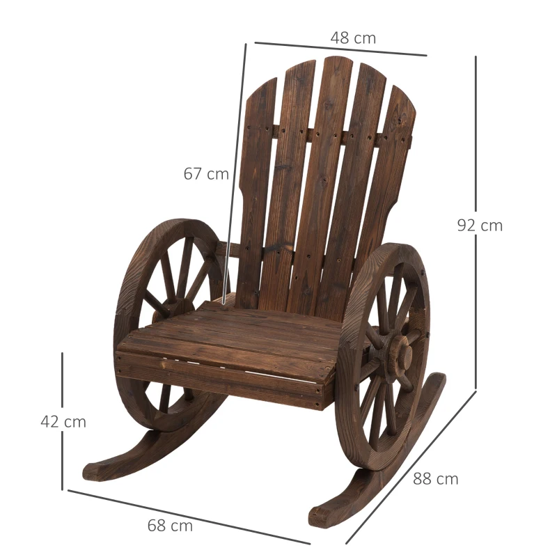 Schommelstoel relaxstoel tuinstoel schommelstoel wieldesign hout bruin(m-3)
