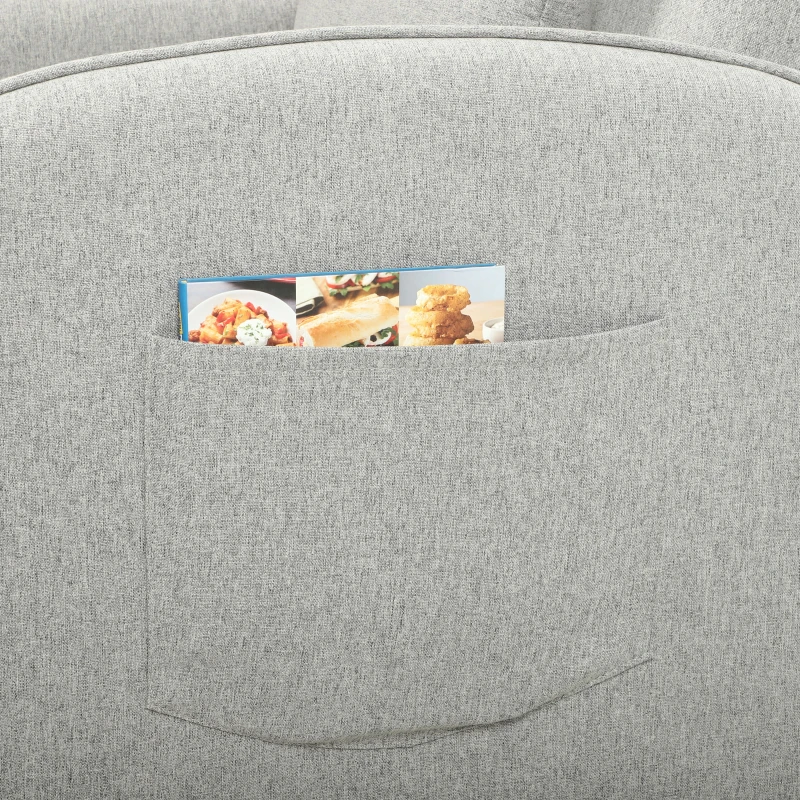 HOMCOM Fauteuil Convertible 1 Place, Fauteuil-Lit Clic-Clac 3 en 1, Dossier Réglable, Tablette Latérale Rabattable, Gris