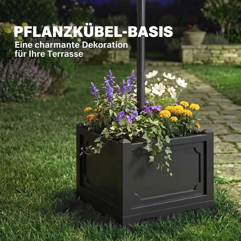 Outsunny Zonneverlichting met bloempotvoet tuinlamp 3-kops lamp waterdicht