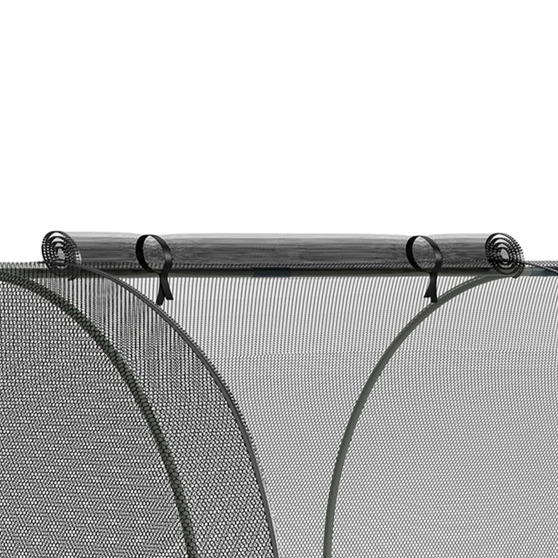 Outsunny 2,49 x 1,2m Tuinnet, Plantenbeschermingstent met Deur, Winddicht Ongediertenet met Stalen Frame, Zwart