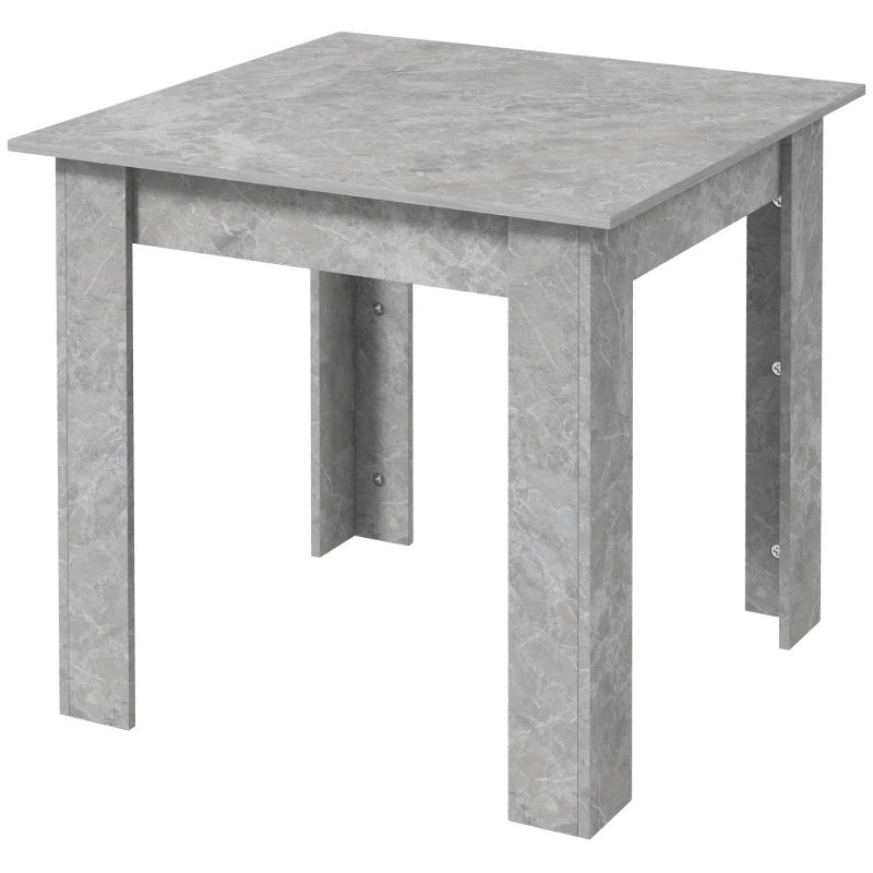 HOMCOM Square Dining Table, Modern Small Dining Table with Faux Cement Effect, Space Saving, Non-slip Foot Pads, Cement Grey