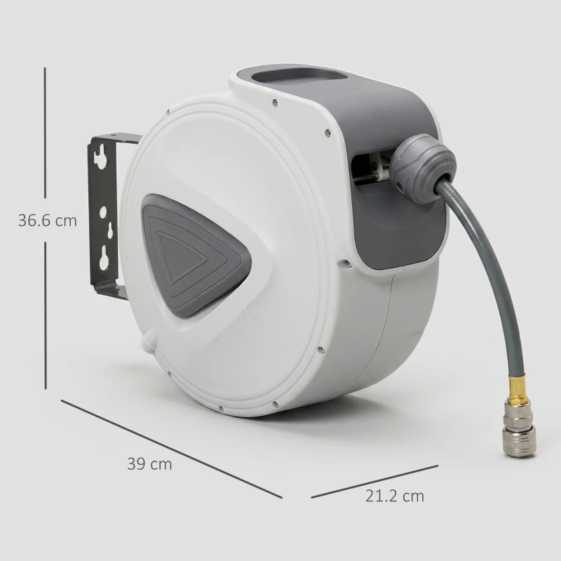 DURHAND Derulator Automat pentru Furtun Da Perete Profesional, Conector Ø1/4''furtun 15m
