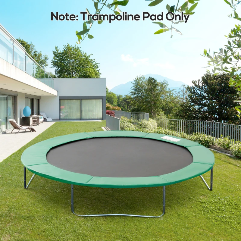 HOMCOM Trampolin Randabdeckung Sicherheitsnetz Wetterplane Leiter Randabdeckung: Ø 244cm Grün