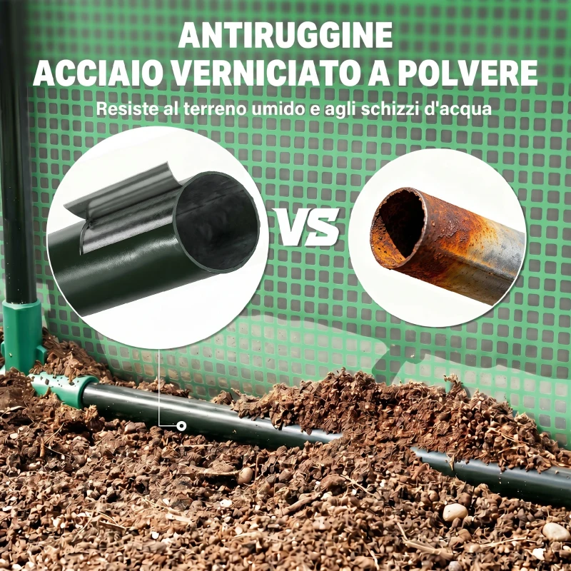 Outsunny Serra per Piante Orto con 2 Coperture in PE e PVC, Struttura in Acciaio - Verde 180x90x90cm