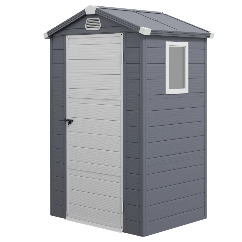 Outsunny Gerätehaus, 1,1m², Gartenhaus mit Satteldach, 133 x 102 x 180/208 cm