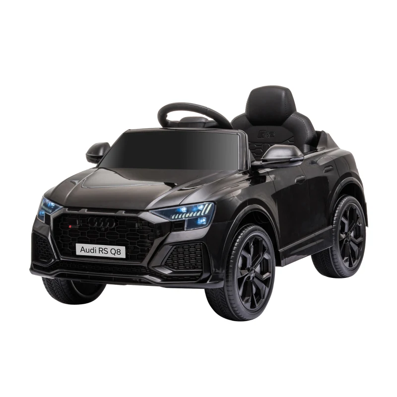 HOMCOM Mașină Electrică pentru Copii Audi RS Q8, 6V, 2 Motoare, Telecomandă, PP, 101x62x51 cm, Negru