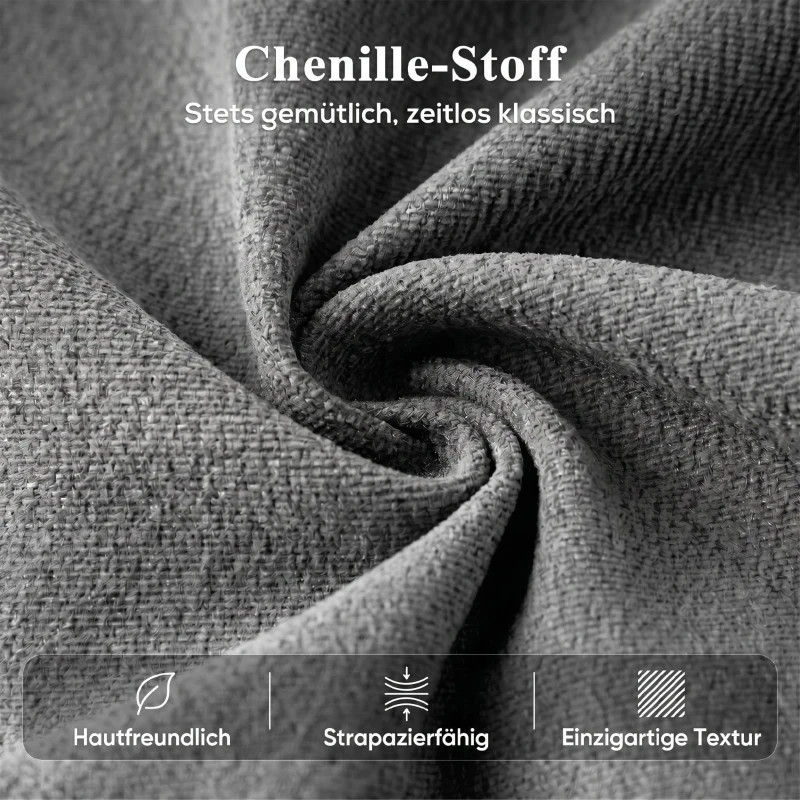 HOMCOM Fernsehsessel Relaxsessel mit Aufstehhilfe für Senioren, Chenille-Optik, mit Fernbedienung und Seitentaschen, Dunkelgrau