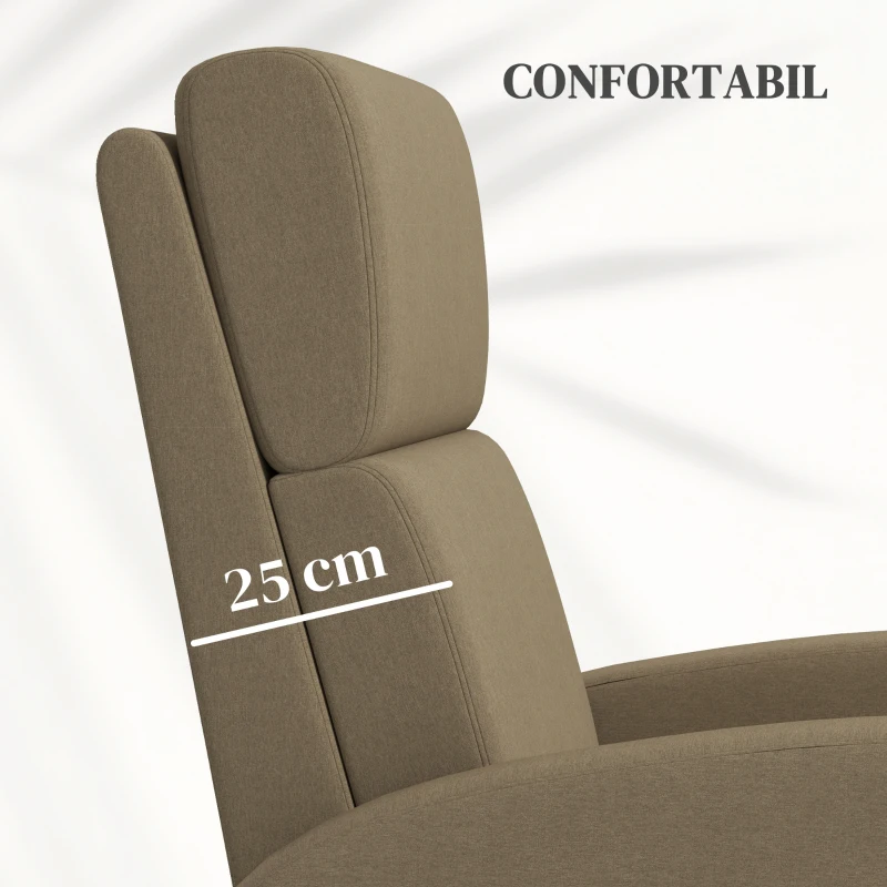HOMCOM Fotoliu Relax Reclinabil Manual la 160° cu Suport pentru Picioare, Bej
