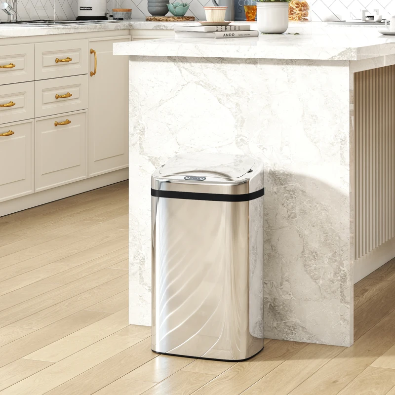 HOMCOM Sensor prullenbak 30 L automatische prullenbak met bewegingssensor voor kantoor, slaapkamer
