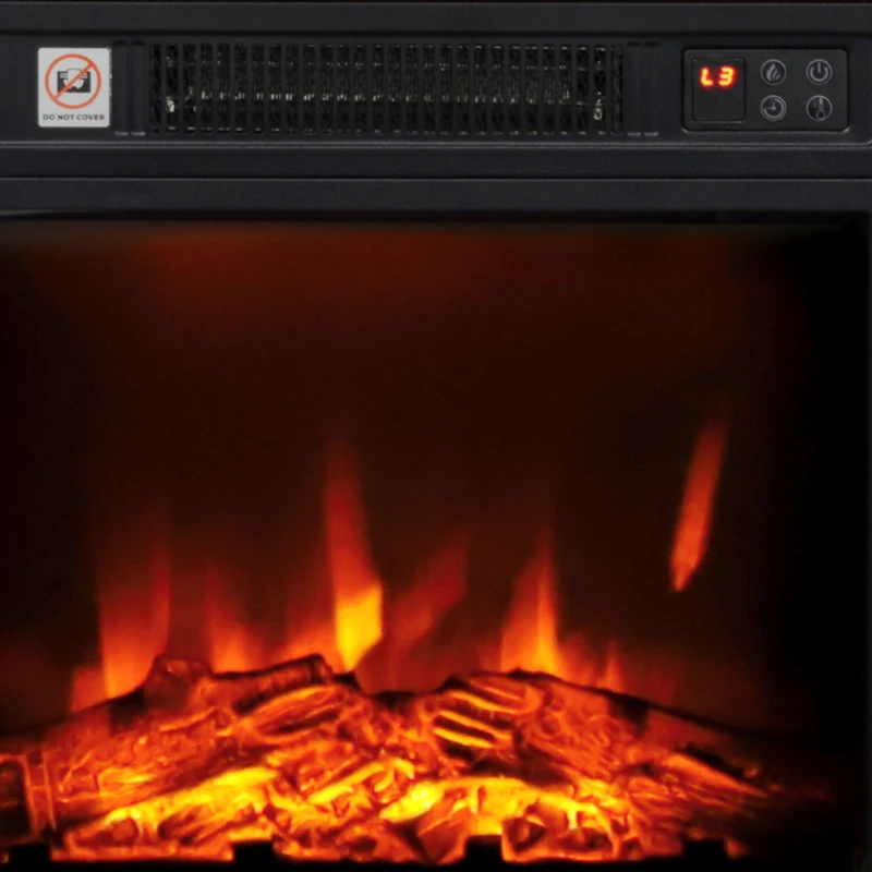 HOMCOM Cheminée Électrique 1800 W, Effet Flamme à 3 Niveaux de Luminosité, Fausse Cheminée avec Manteau, Effet Bois Blanc