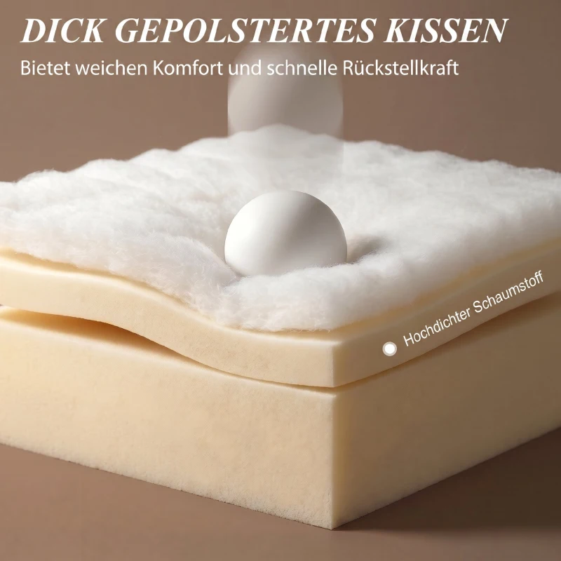 HOMCOM Schlafsofa, Bodensofa ohne Gestell mit dickem, hochdichtem Schaumstoff, breitem und tiefem Sitz, dunkelgrau