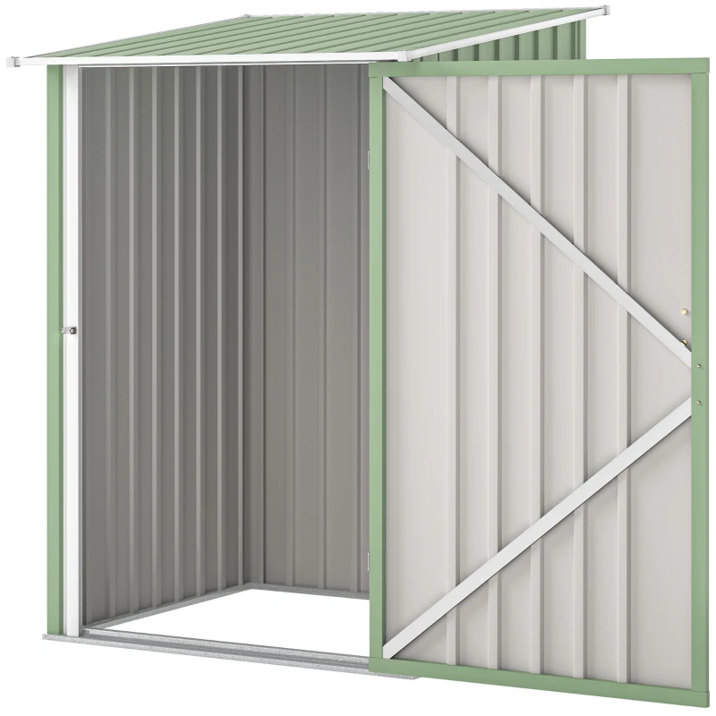 Outsunny Caseta de Jardín Metálica 0,92 m² 100x103x160 cm con 1 Puerta y Cerradura para Almacenamiento Herramientas Verde Claro