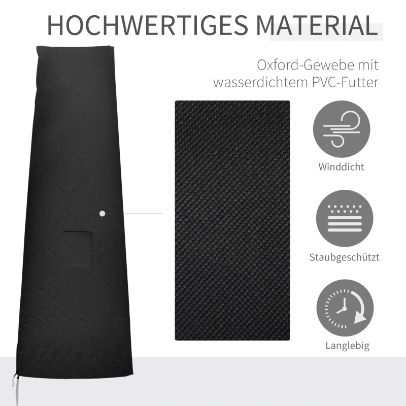 Outsunny Parapluhoes, parapluhoes, weerbestendig, met zijvak, zwart