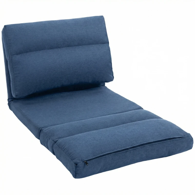 HOMCOM Sitzsack mit Bettfunktion, neigbare Lehne, klappbar, bis 120kg, 70 x 72 x 56 cm, Dunkelblau