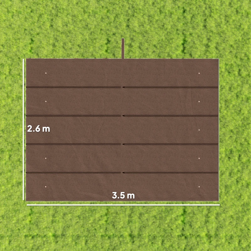 Outsunny Acoperiș pentru pergolă gazebo 4x3 m din poliester respirabil, culoare cafeniu, cu 10 orificii de drenaj