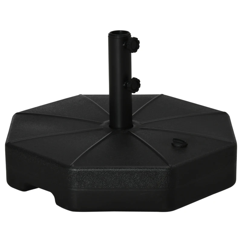 Outsunny parasolstandaard 40 kg parasolvoet voor parasol parasolstang 38 mm/48 mm met water of zand te vullen parasolvoet voor tuin terras Balkon Zwart Ø 60 x 36 H cm
