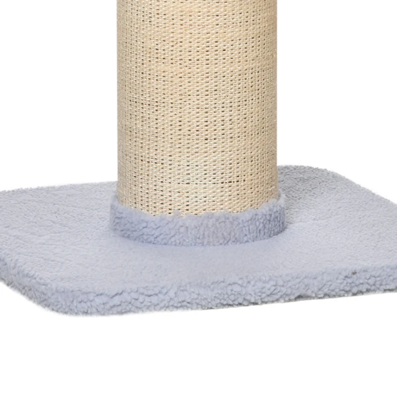 PawHut Arbre à chat avec griffoir centre d'activités 2 plateformes coussin bleu clair