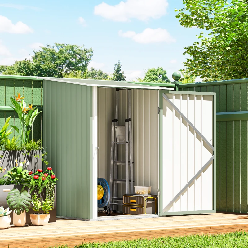 Outsunny Abri de jardin en acier 100 x 103 x 160cm Vert clair
