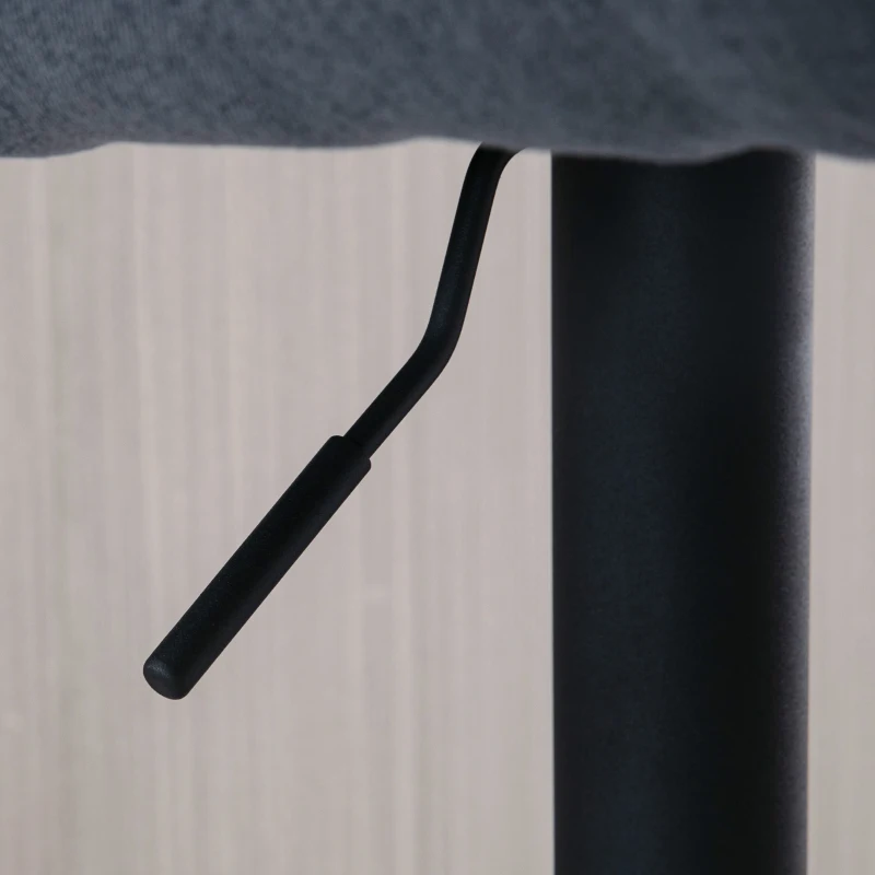 HOMCOM barkruk 92-112cm In hoogte verstelbare barkruk met linnenlook Donkergrijs