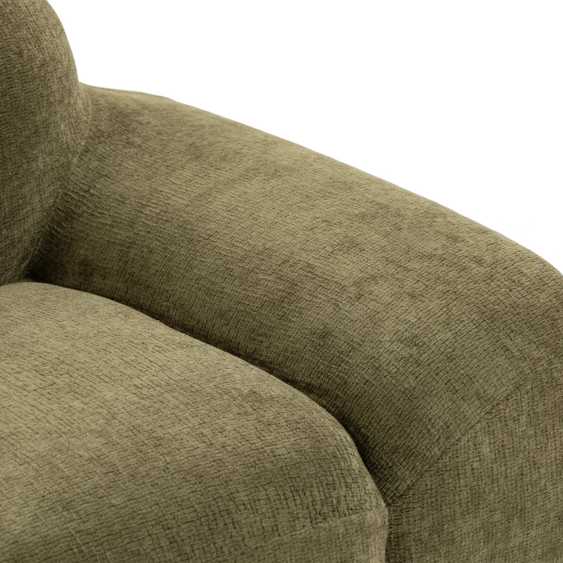 HOMCOM Canapé 3 Places en Chenille 244 cm, Canapé Salon Moderne, Assise et Accoudoirs Larges, Ressorts Ensachés, Vert Foncé