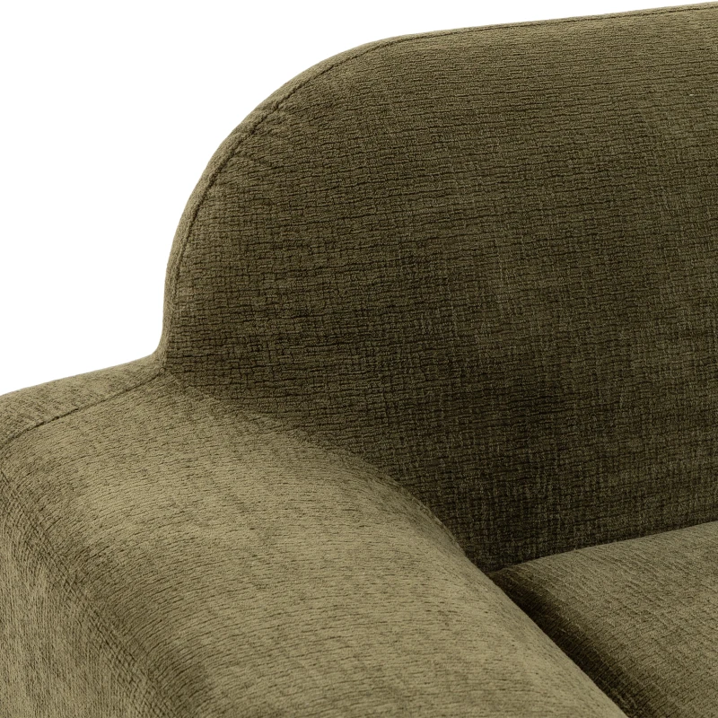 HOMCOM Canapé 3 Places en Chenille 244 cm, Canapé Salon Moderne, Assise et Accoudoirs Larges, Ressorts Ensachés, Vert Foncé