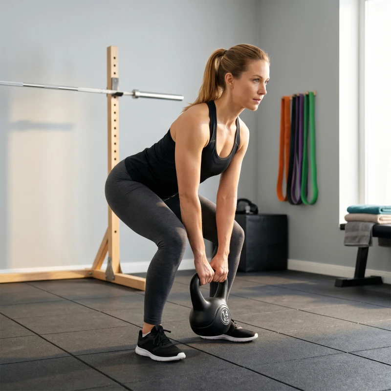 HOMCOM Kettlebell kogelgewicht 14 kg, met zand gevuld voor beginners, zwart