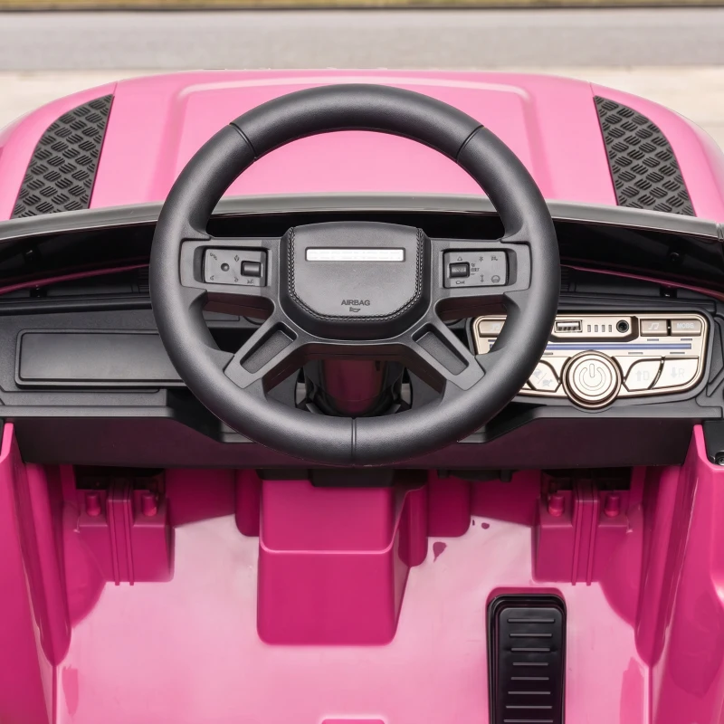 AIYAPLAY Land Rover Licensed 12V Kids Ride on Car with Remote, Suspension, Slow Start, 3 Speeds, Lights, Music, Horn, Pink