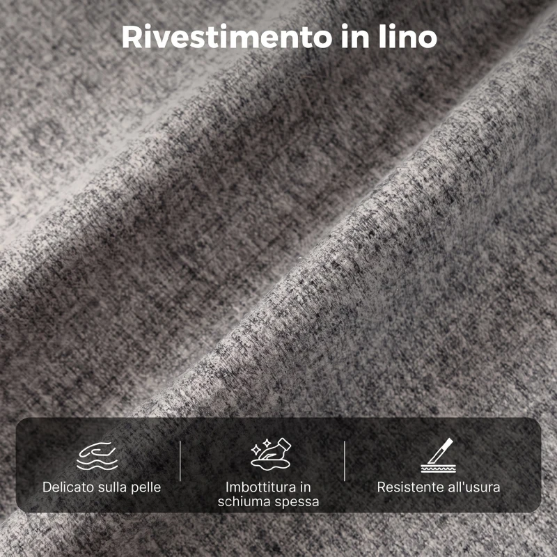 HOMCOM Sedia da Ufficio Girevole in Tessuto con Braccioli Ribaltabili, Altezza Regolabile e Dondolo, Grigio