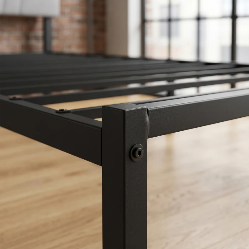 HOMCOM 3FT Single Bed Frame with Upholstered Headboard and Underbed Storage, Black and Light Grey