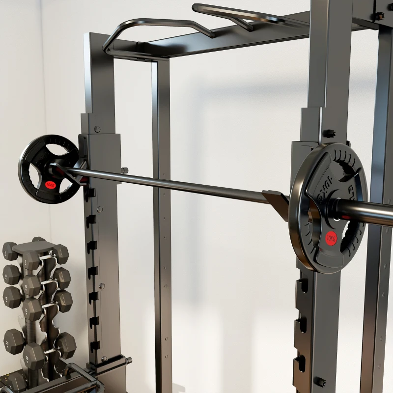 SPORTNOW Set di Dischi Pesi 2x10 kg con Foro da 5 cm e 3 Impugnature, Acciaio con Rivestimento in Plastica, Nero